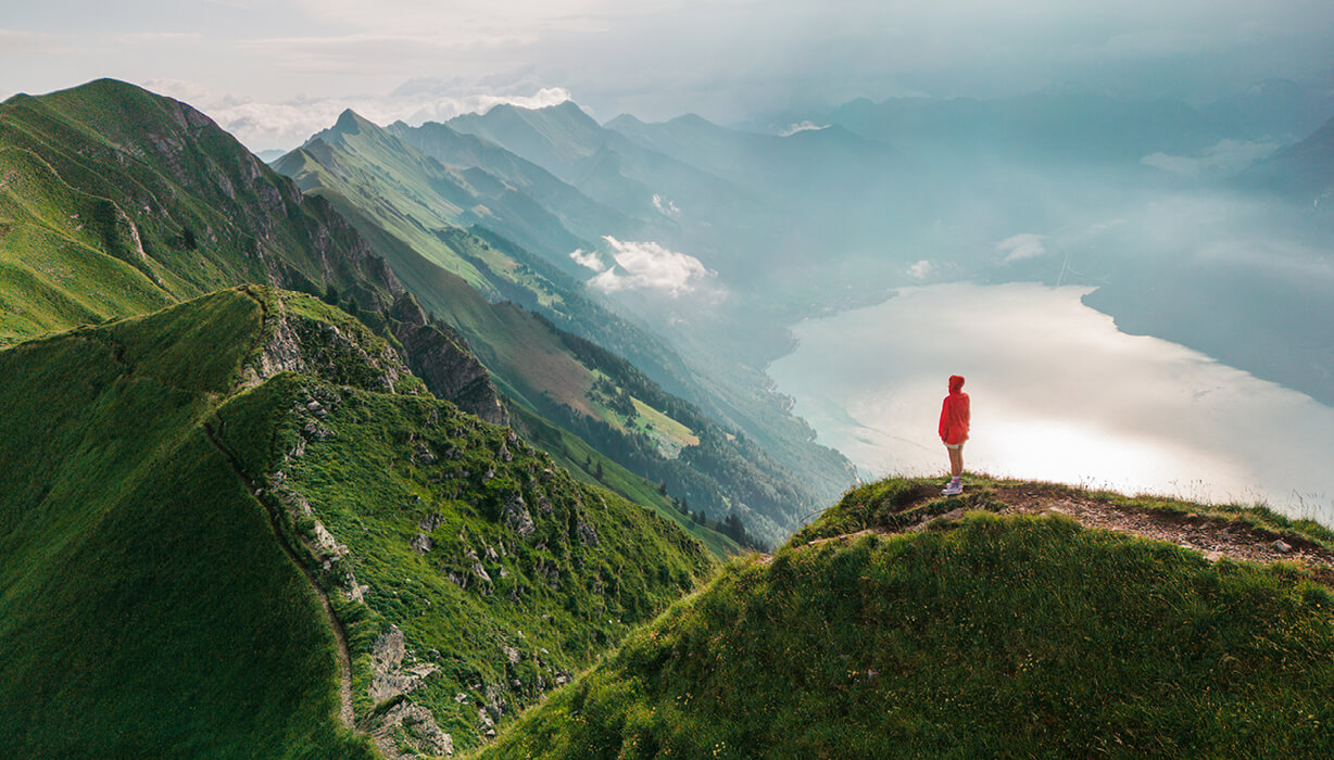 Person standing on mountain