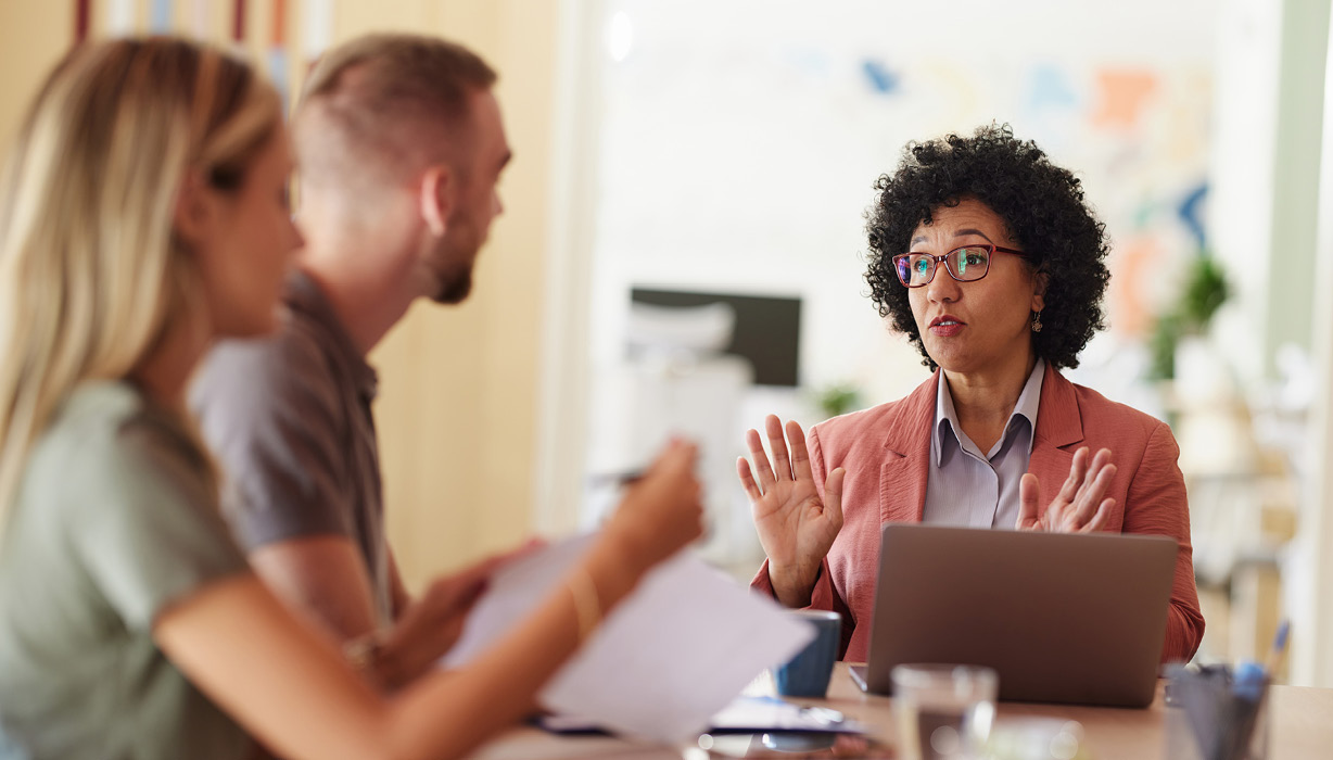 Adviser client meeting