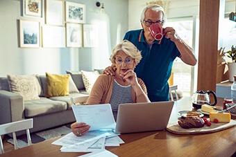 Couple discussing finances