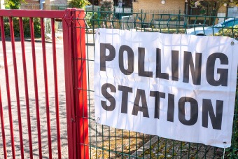 Polling station sign