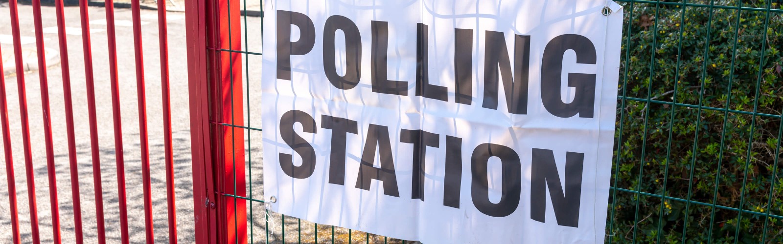 Polling station sign