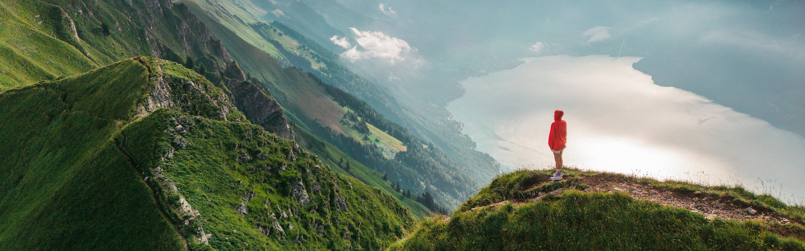 Person standing on mountain