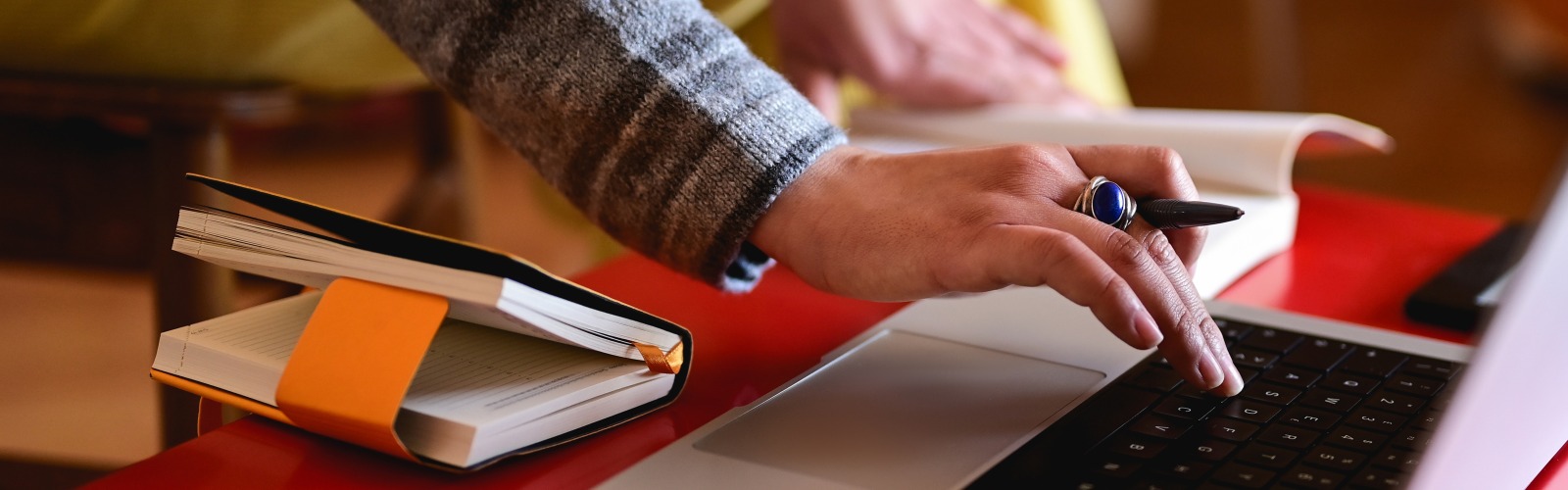 Person typing on laptop 