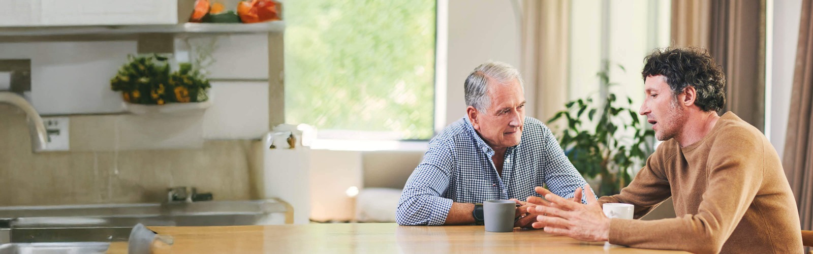 Father and son having discussion