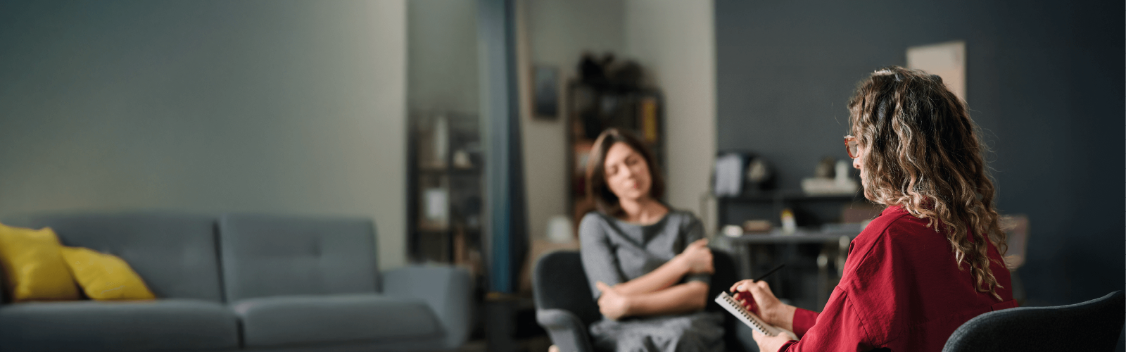 Two people in serious conversation