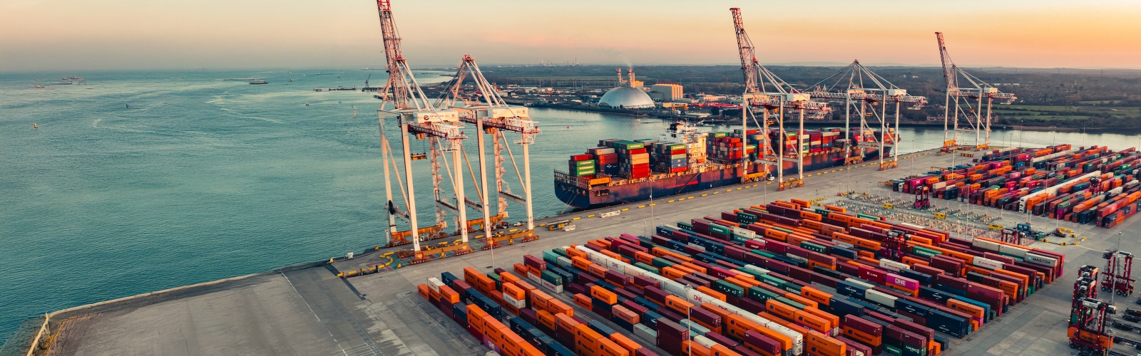 Freight container shipping yard 