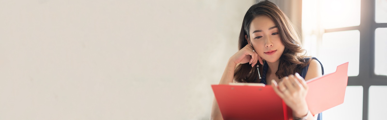 Women reviewing notes
